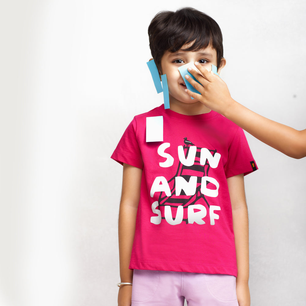 Sun and Surf Tee Raspberry